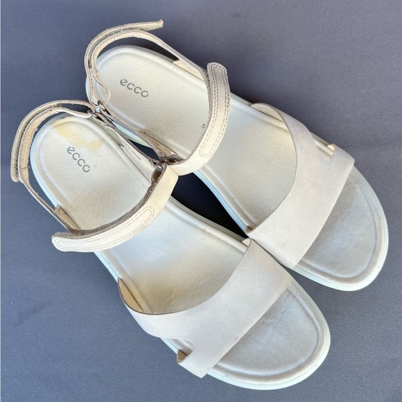 ECCO Cruise II White Leather Straps Sandal Women's Size 10-10.5 US - Picture 1 of 13